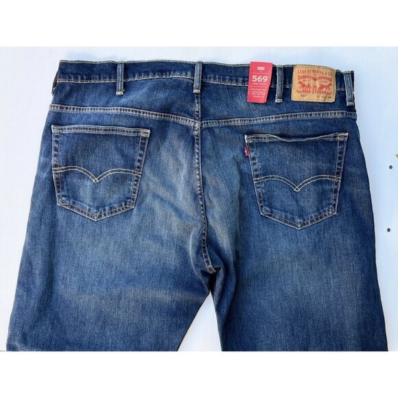 Levi’s 569 Men’s Loose Straight Stretch Jeans NWT Blue Denim Size 42x30 - Picture 15 of 16